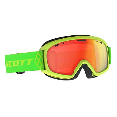 Превью Горнолыжная маска уменьшенного размера Маска горнолыжная SCOTT Junior Witty Hight Viz Green/Red Chrome (271826-6633312)